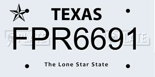 FPR6691 Texas License Plate