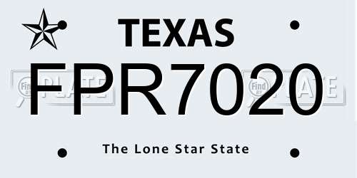 FPR7020 Texas License Plate