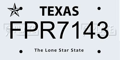FPR7143 Texas License Plate
