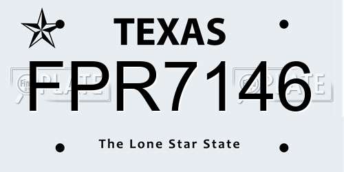 FPR7146 Texas License Plate