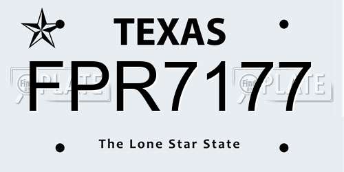 FPR7177 Texas License Plate