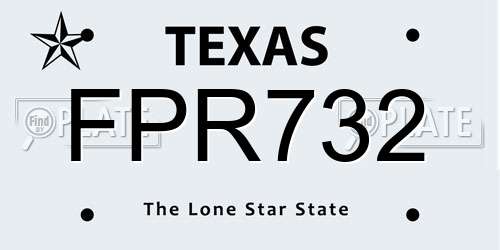 FPR732 Texas License Plate