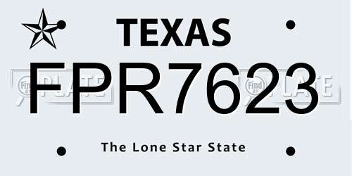 FPR7623 Texas License Plate