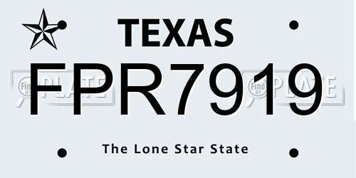 FPR7919 Texas License Plate