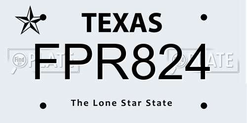 FPR824 Texas License Plate
