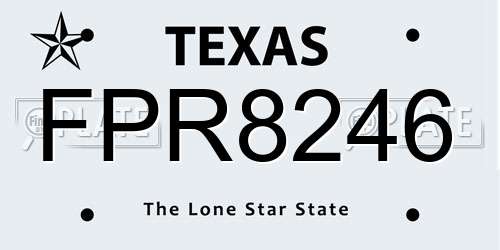 FPR8246 Texas License Plate