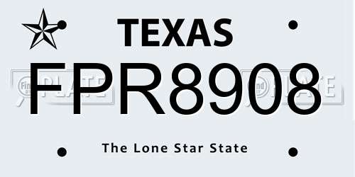 FPR8908 Texas License Plate
