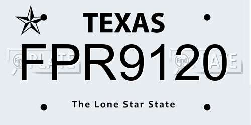 FPR9120 Texas License Plate