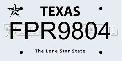 FPR9804 Texas License Plate