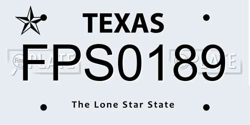 FPS0189 Texas License Plate