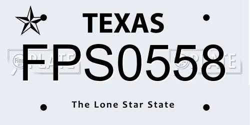 FPS0558 Texas License Plate