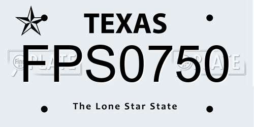 FPS0750 Texas License Plate