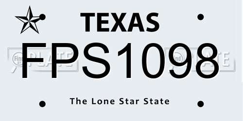 FPS1098 Texas License Plate