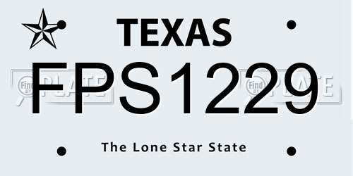 FPS1229 Texas License Plate