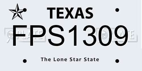 FPS1309 Texas License Plate