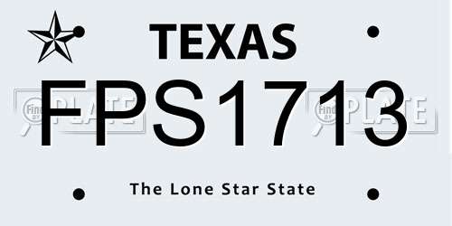 FPS1713 Texas License Plate