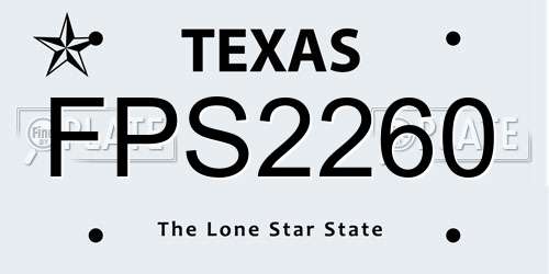 FPS2260 Texas License Plate