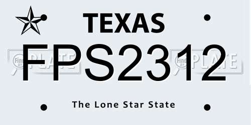 FPS2312 Texas License Plate