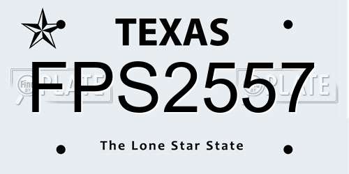 FPS2557 Texas License Plate