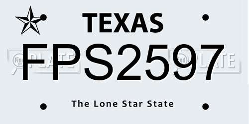 FPS2597 Texas License Plate