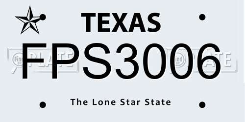 FPS3006 Texas License Plate
