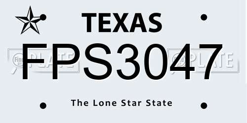 FPS3047 Texas License Plate