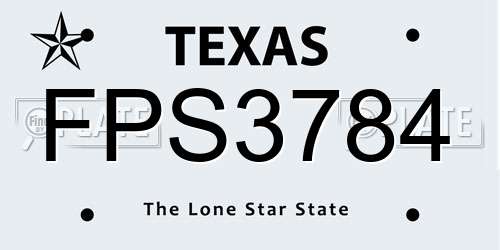 FPS3784 Texas License Plate