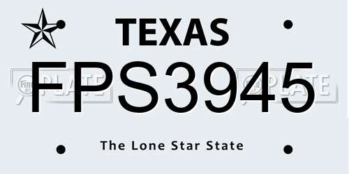FPS3945 Texas License Plate