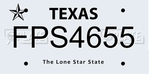 FPS4655 Texas License Plate
