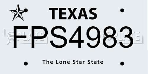 FPS4983 Texas License Plate