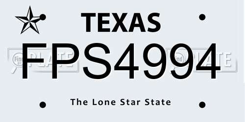 FPS4994 Texas License Plate