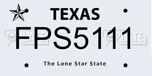FPS5111 Texas License Plate