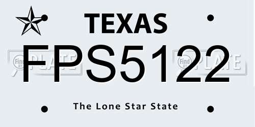 FPS5122 Texas License Plate
