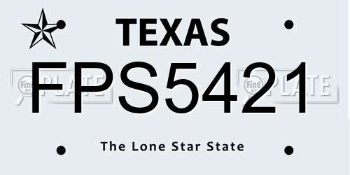 FPS5421 Texas License Plate