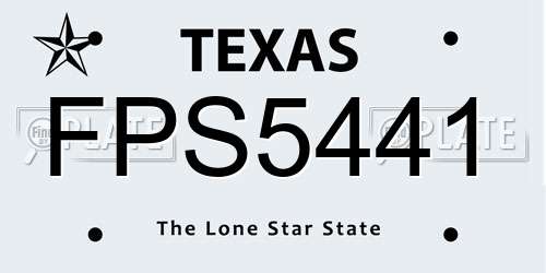 FPS5441 Texas License Plate