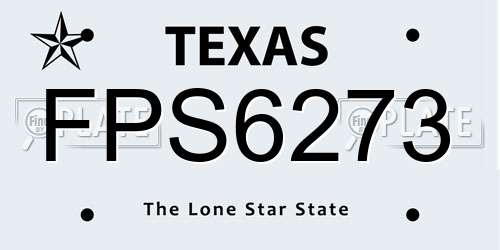 FPS6273 Texas License Plate