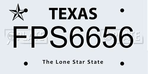 FPS6656 Texas License Plate