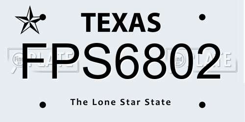 FPS6802 Texas License Plate