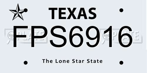 FPS6916 Texas License Plate