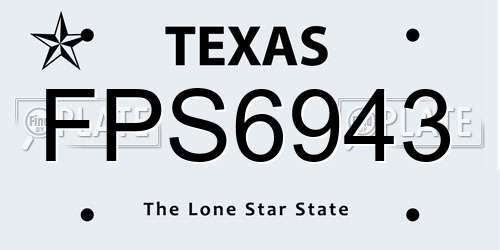 FPS6943 Texas License Plate