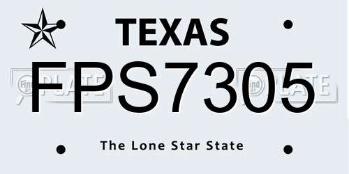 FPS7305 Texas License Plate