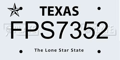 FPS7352 Texas License Plate