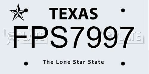 FPS7997 Texas License Plate