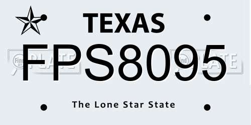 FPS8095 Texas License Plate