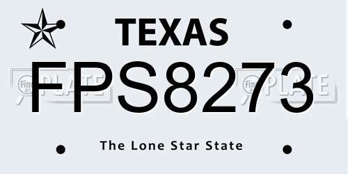 FPS8273 Texas License Plate