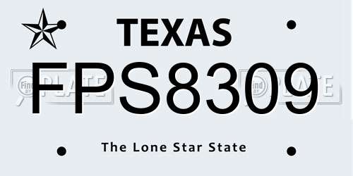 FPS8309 Texas License Plate