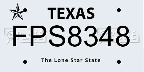 FPS8348 Texas License Plate