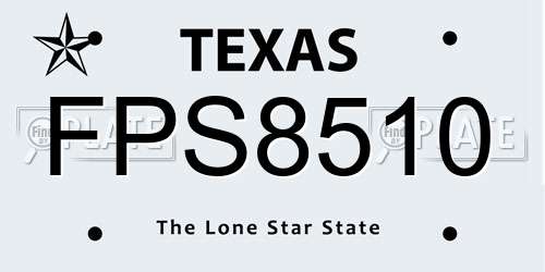 FPS8510 Texas License Plate