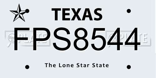 FPS8544 Texas License Plate