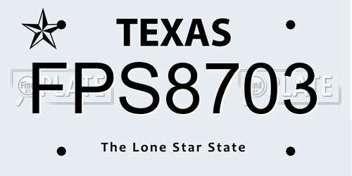 FPS8703 Texas License Plate